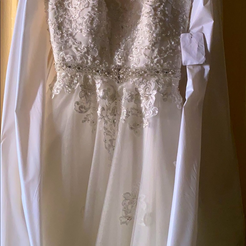 Sleeveless Embroidered Beaded Wedding Dress